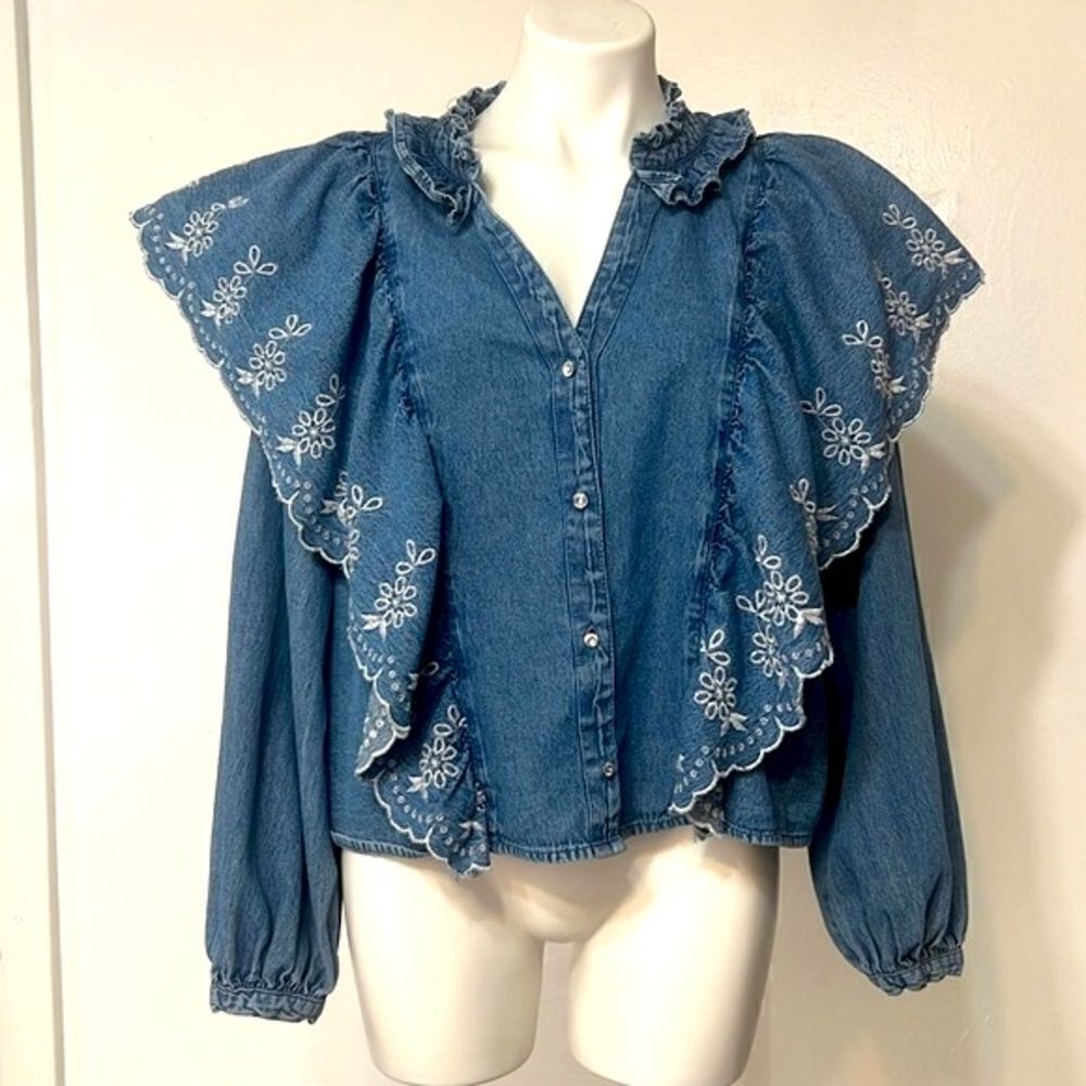 River island denim top